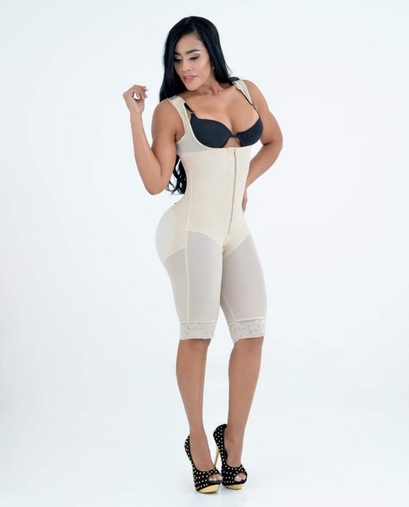 Knee Length Open Bust Body Shaper