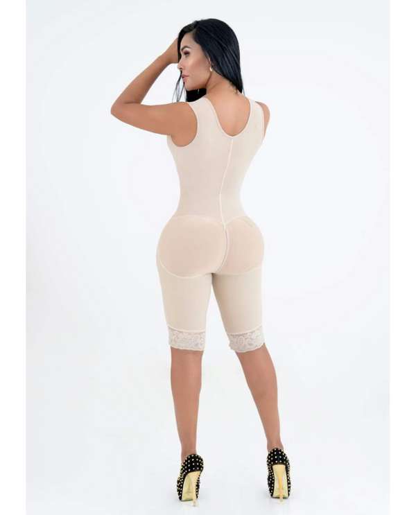 Knee Length Body Shaper w/ Bust